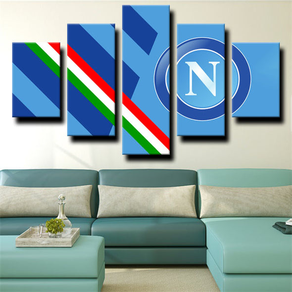 5 panel modern art framed print SSC Napoli home decor-1216(3)