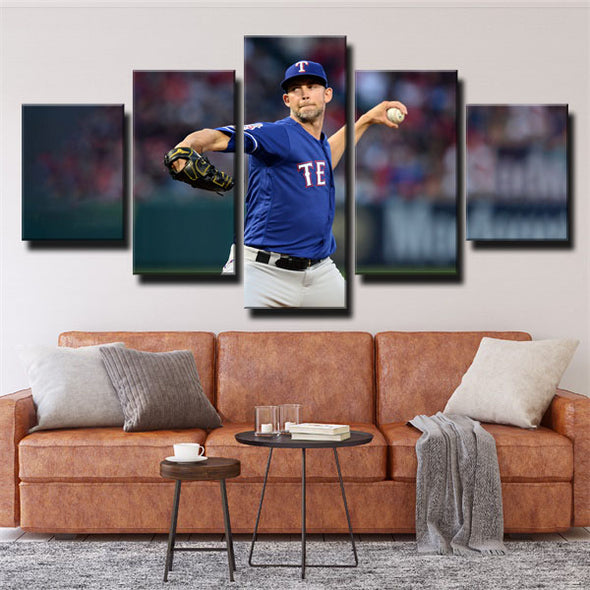 5 panel modern art framed print Texas Rangers Mike Minor   standard wall decor1250 (3)