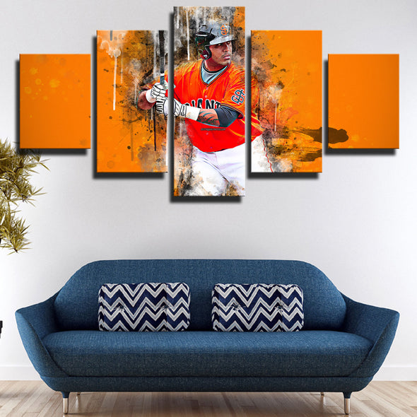5 panel modern art framed print The G's NO.28 Buster Posey decor picture-1201 (1)