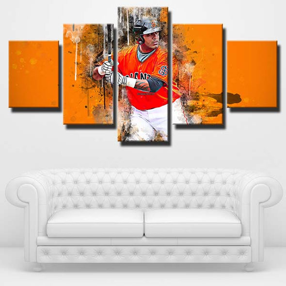 5 panel modern art framed print The G's NO.28 Buster Posey decor picture-1201 (2)