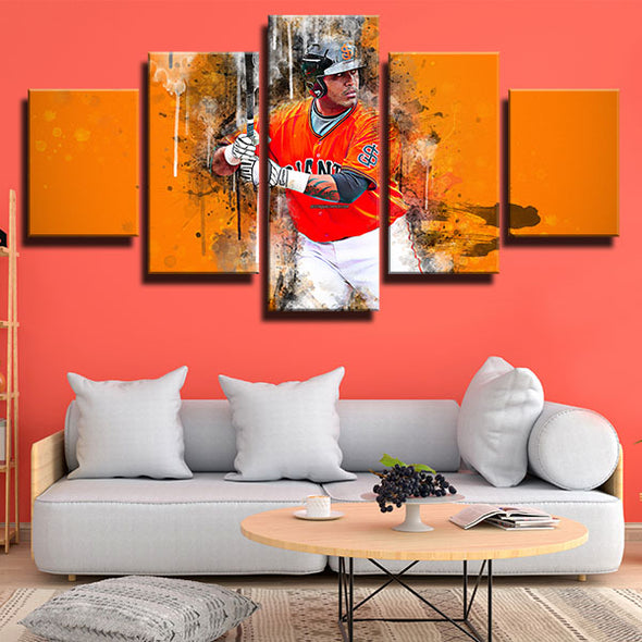 5 panel modern art framed print The G's NO.28 Buster Posey decor picture-1201 (3)