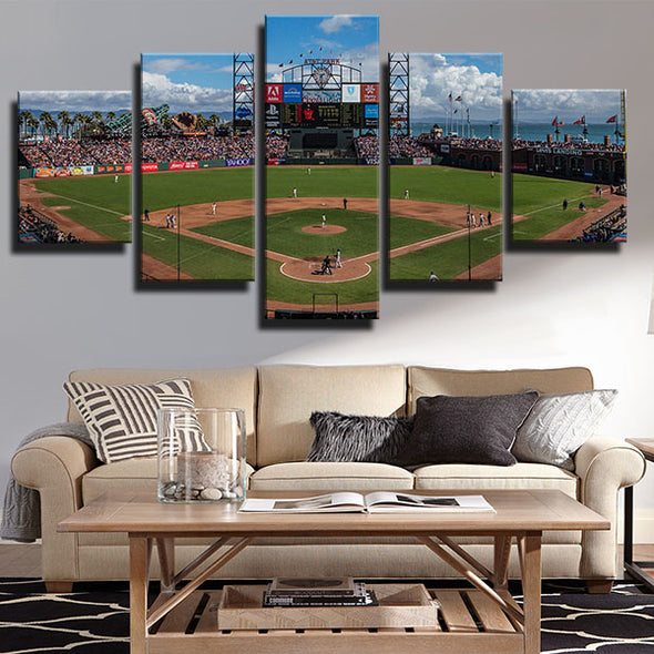 5 panel modern art framed print The G's home AT&T Park decor picture-1201 (2)