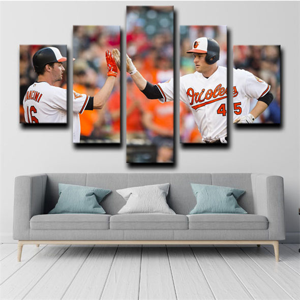 5 panel modern art framed print The O's wall picture-1217 (2)