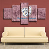 5 panel modern art framed print Washington Nationals  Emblem wall decor  1220 (2)