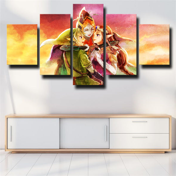 5 panel modern art framed print Zelda Midna live room decor-1617 (3)