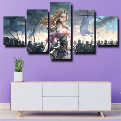 5 panel modern art framed print Zelda Princess Zelda wall picture-1618 (1)