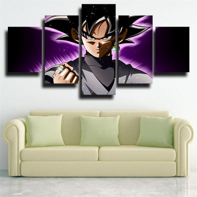 5 panel modern art framed print dragon ball black Goku wall picture-2073 (1)