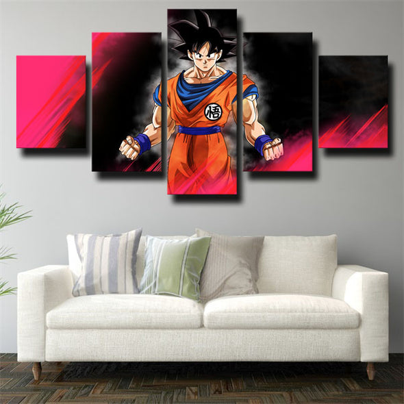 5 panel modern art framed print dragon ball classic Goku decor picture-2074 (3)