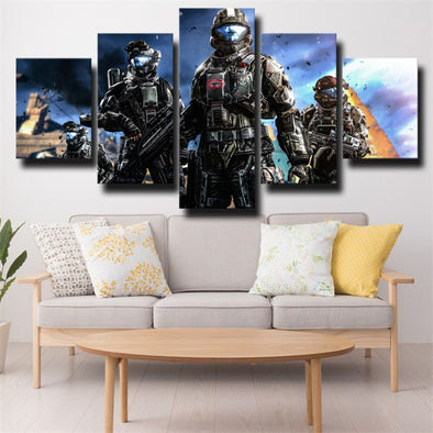 5 panel modern art framed print game Halo Characters wall decor-1503 (1)