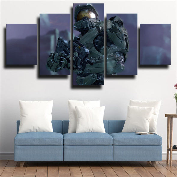 5 panel modern art framed print game Halo Master Chief live room decor-1517 (2)