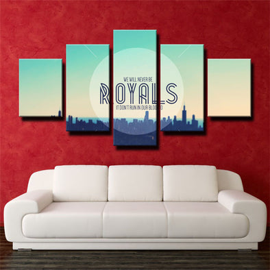 5 panel modern art framed print s Kansas City Royals  Badge    wall decor1204 (1)