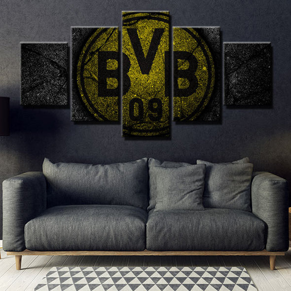 5 panel modern art framed prints Borussia Dortmund home decor-1226 (4)