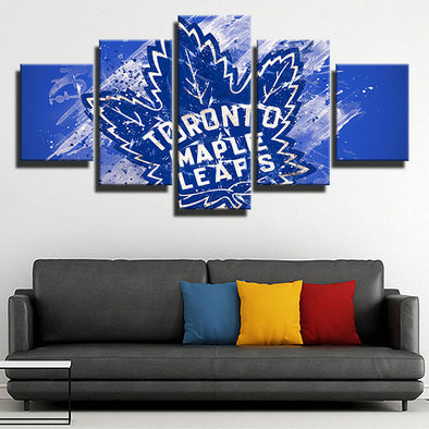 5 panel modern art framed prints Buds Blue stain live room decor-1237 (4)