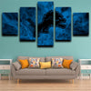 5 panel modern art framed prints Detroit Lions wall decor-1203（3）