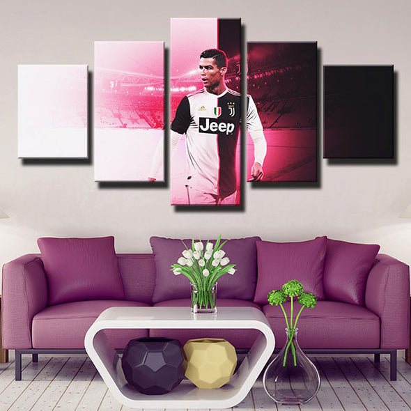 5 panel modern art framed prints JFC pink Ronaldo decor picture-1304 (1)