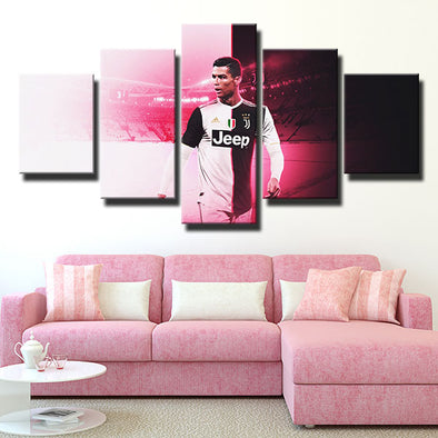 5 panel modern art framed prints JFC pink Ronaldo decor picture-1304 (4)