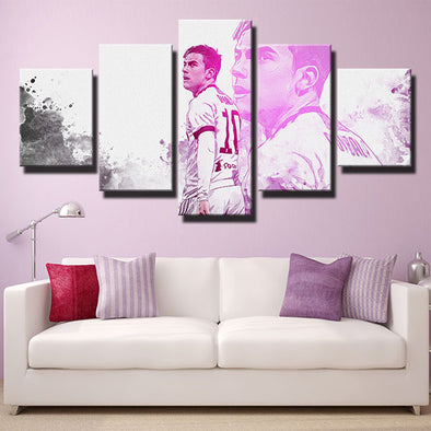 5 panel modern art framed prints Juve pink Dybala decor picture-1290 (3)