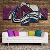 5 panel modern art framed prints Lanches purple line live room decor-1212 (4)