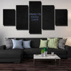 5 panel modern art framed prints Leaves black 3d name home decor-1214 (2)