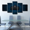 5 panel modern art framed prints Lob City Blue metal decor picture-1219 (1)
