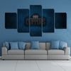 5 panel modern art framed prints Lob City Blue metal decor picture-1219 (2)