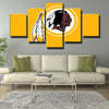 5 panel modern art framed prints Redskins all yellow decor picture-1209 (4)