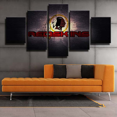 5 panel modern art framed prints Redskins wood live room decor-1210 (1)