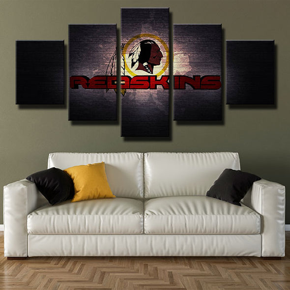 5 panel modern art framed prints Redskins wood live room decor-1210 (3)