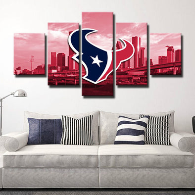 5 panel modern art framed prints Texans red city wall picture-1209 (1)