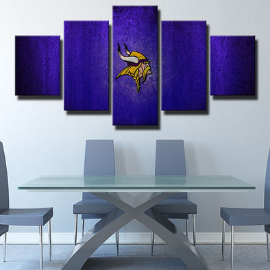 5 panel modern art framed prints The Vikes purple small home decor-1213 (1)