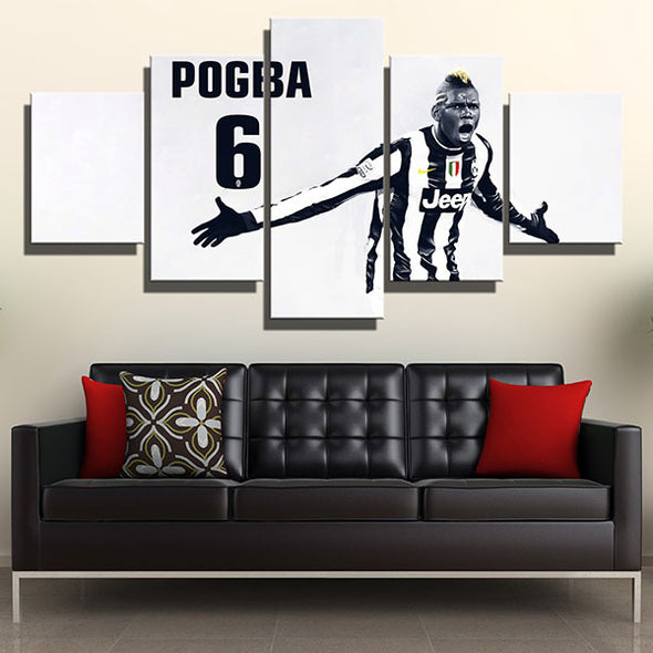 5 panel painting modern art canvas prints juve  Pogba wall picture-1243 (1)