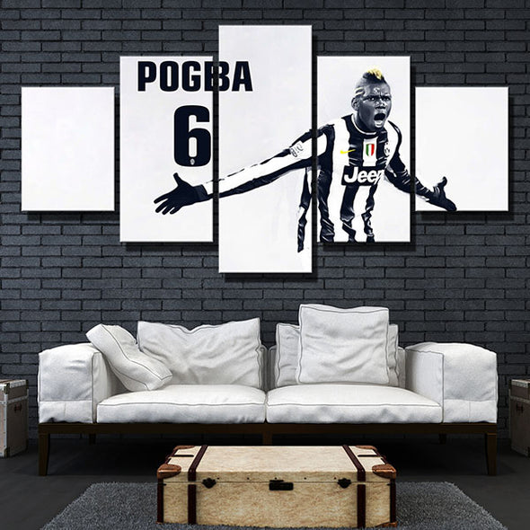 5 panel painting modern art canvas prints juve  Pogba wall picture-1243 (3)
