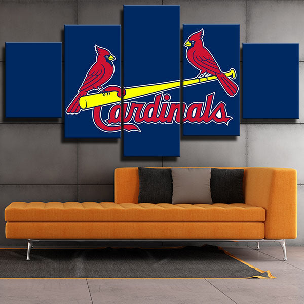 St Louis Cardinals Logo Poster 2 Baseball – 5 Panel Canvas Art Wall Decor –  CA Go Canvas
