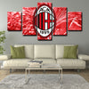5 panel pictures canvas prints AC Milan wall decor1206 (3)
