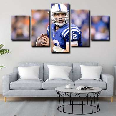 5 panel pictures canvas prints Andrew Luck wall decor1206 (1)