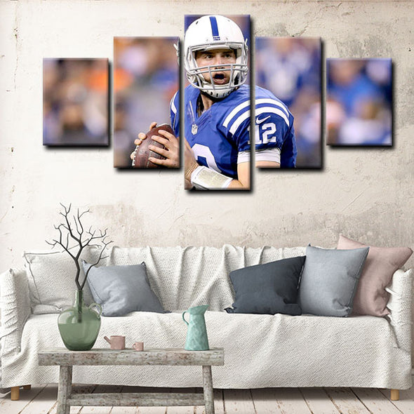 5 panel pictures canvas prints Andrew Luck wall decor1206 (2)