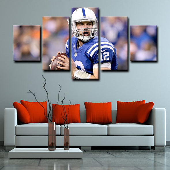 5 panel pictures canvas prints Andrew Luck wall decor1206 (3)
