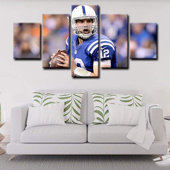 5 panel pictures canvas prints Andrew Luck wall decor1206 (4)
