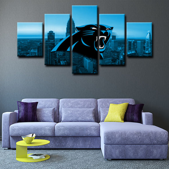  5 panel pictures canvas prints Carolina Panthers wall decor1220 (2)
