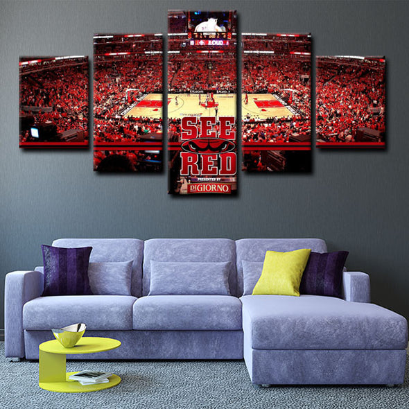 5 panel pictures canvas prints Chicago Bulls  wall decor1206 (2)