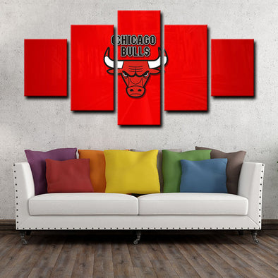 5 panel pictures canvas prints Chicago Bulls wall decor1214 (1)