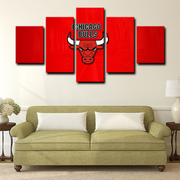 5 panel pictures canvas prints Chicago Bulls wall decor1214 (3)