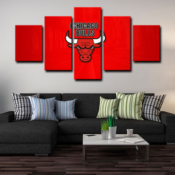 5 panel pictures canvas prints Chicago Bulls wall decor1214 (4)