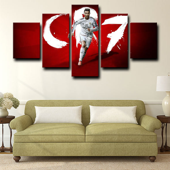  5 panel pictures canvas prints Cristiano Ronaldo wall decor1206 (1)