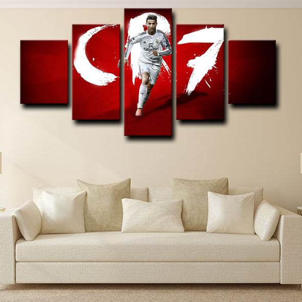  5 panel pictures canvas prints Cristiano Ronaldo wall decor1206 (2)