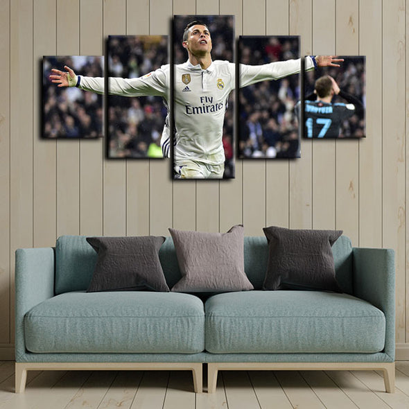 5 panel pictures canvas prints Cristiano Ronaldo wall decor1232 (2)