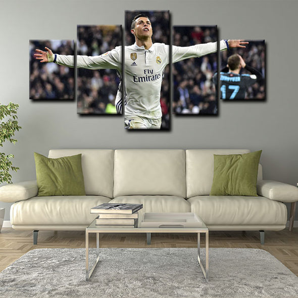 5 panel pictures canvas prints Cristiano Ronaldo wall decor1232 (3)