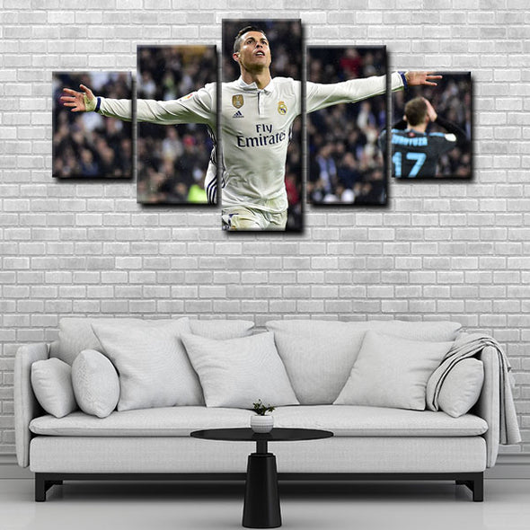 5 panel pictures canvas prints Cristiano Ronaldo wall decor1232 (4)