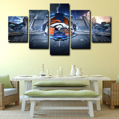 5 panel pictures canvas prints Denver Broncos wall decor1216 (1)