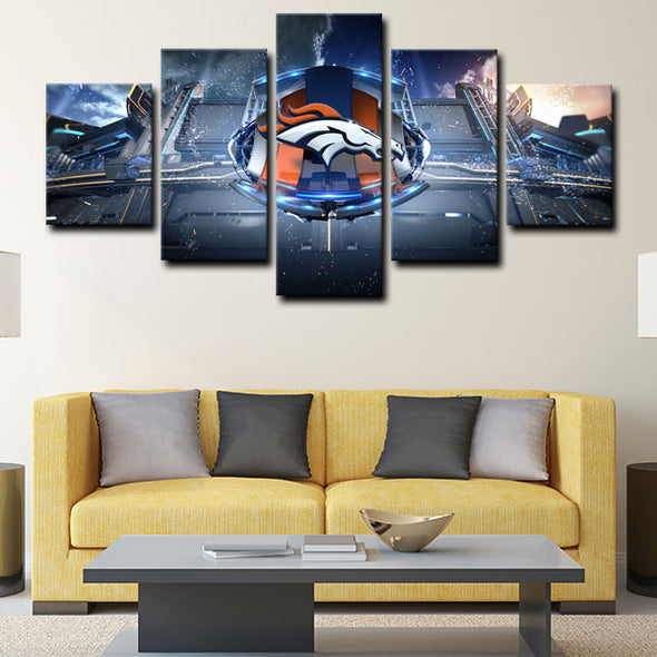 5 panel pictures canvas prints Denver Broncos wall decor1216 (2